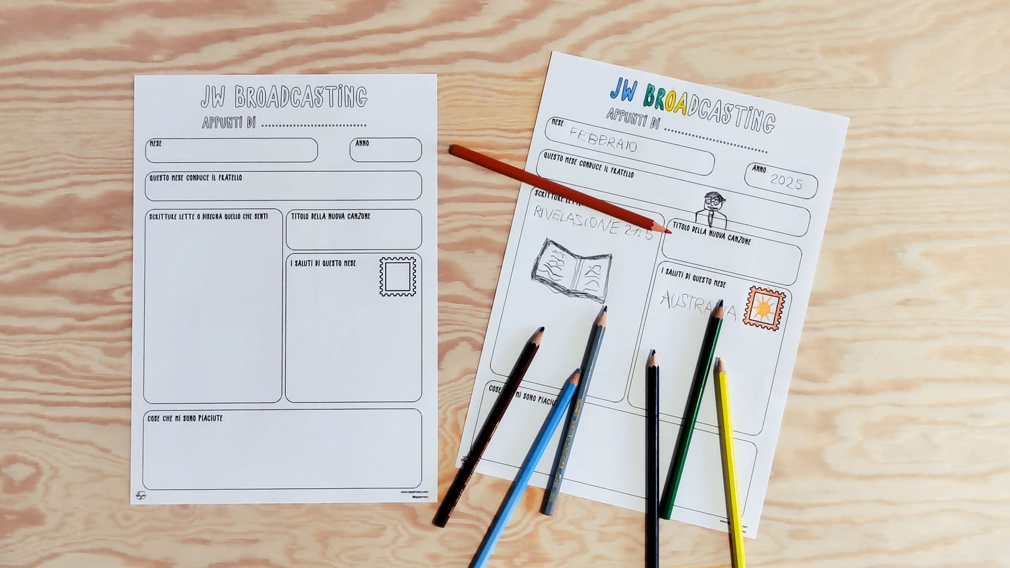 Appunti JW Broadcasting - Bambini PRINTABLE